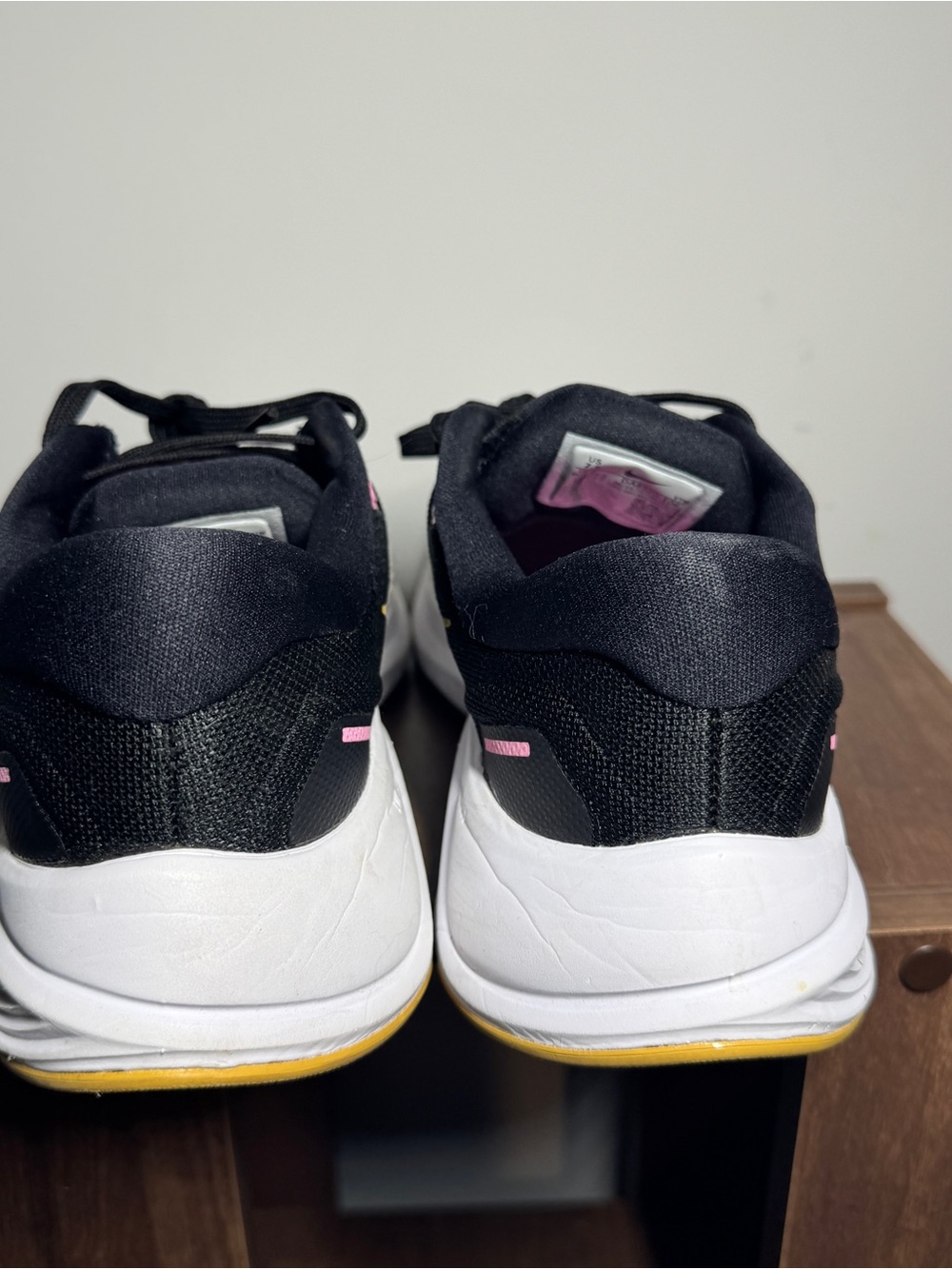 Nike Women's Running Shoes - White, Black & Gold with Pink Accents - Picture 4 of 7